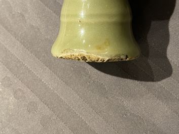 A Chinese monochrome celadon stem cup, Ming